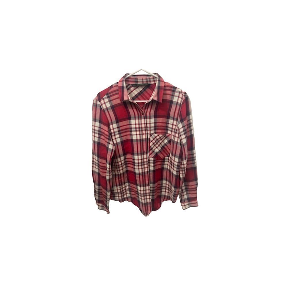 Zara Basic |Plaid Button Down Shirt | Large
